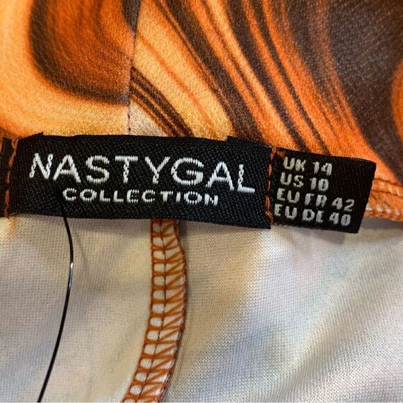 Nasty Gal Recycled Marble Print Flare Pants Size 10 - Picture 7 of 12